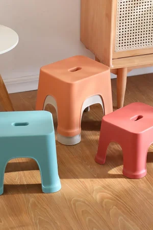 Household Children Plastic Stool Kindergarten Floor Bench Living Room Adult Chair Home Thickened Bathroom Footstool Furniture